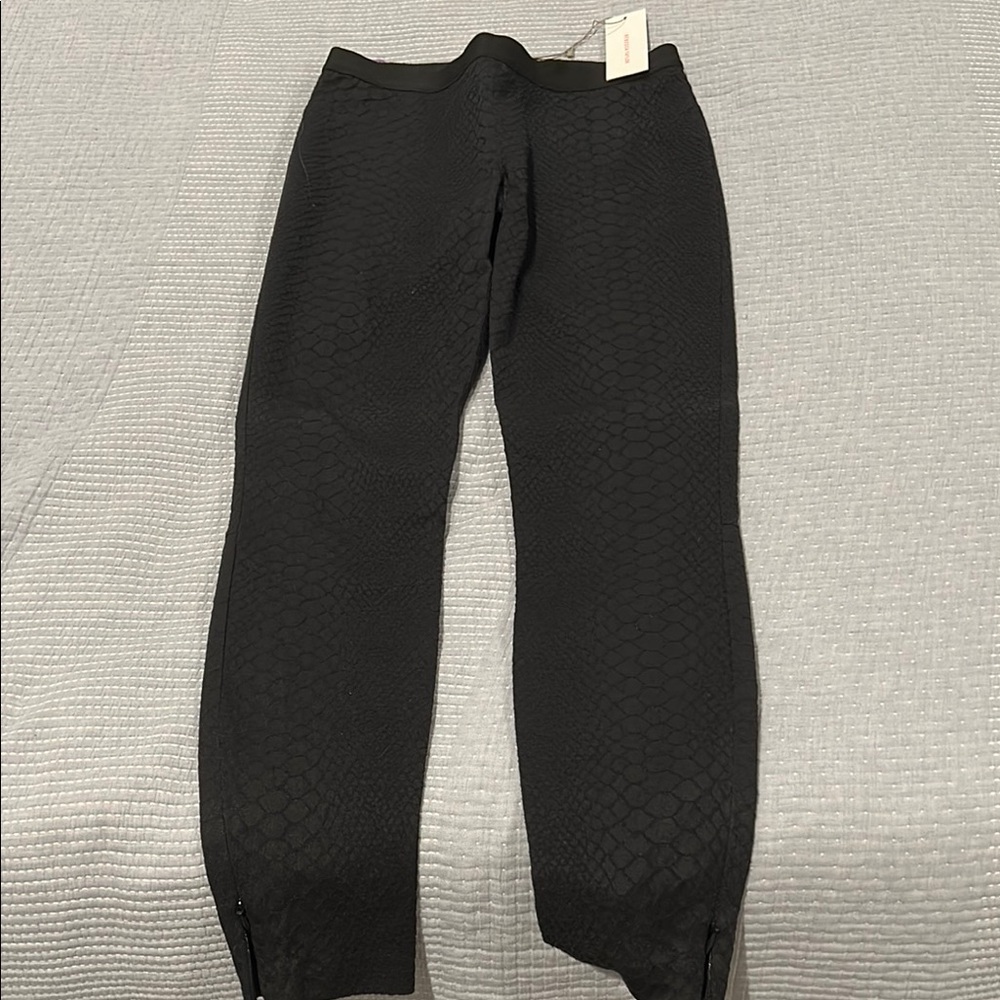 Black Textured Pants
